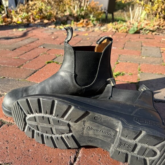 Men's US 12M AU11 Blundstone Leather Rustic Black/Gray #587 Chelsea - Picture 6 of 9